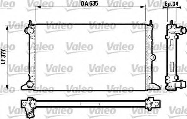 Радиатор, охлаждение двигателя VALEO 732790
