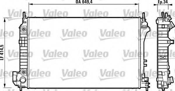 Радиатор, охлаждение двигателя VALEO 732878
