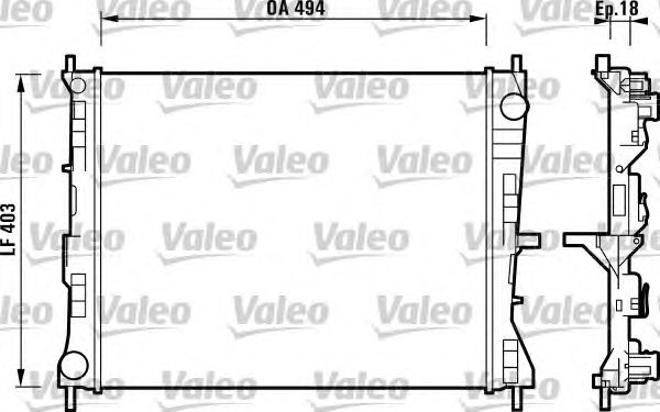 Радиатор, охлаждение двигателя VALEO 732903