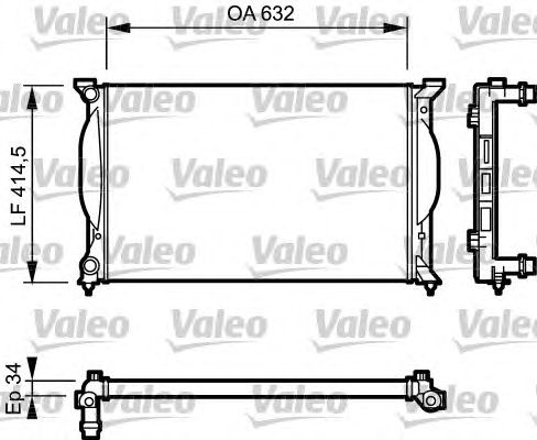 Радиатор, охлаждение двигателя VALEO 732963