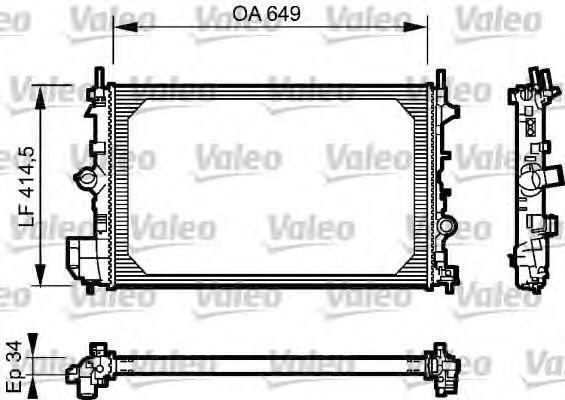 Радиатор, охлаждение двигателя VALEO 734412