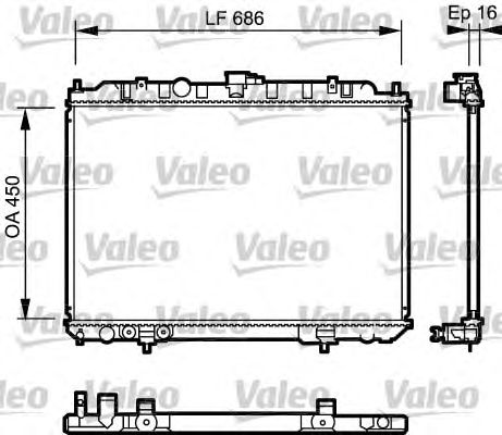 Радиатор, охлаждение двигателя VALEO 735064