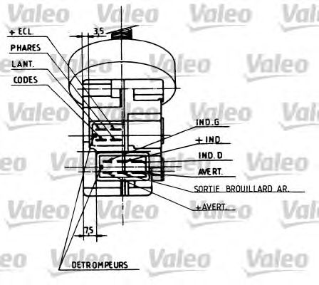 Подрулевой перемикач VALEO 251212