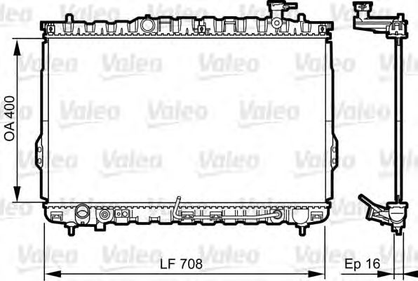 Радиатор, охлаждение двигателя VALEO 734909