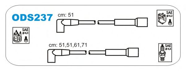 Комплект високовольтних проводів JANMOR ODS237