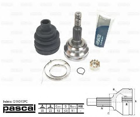 Комплект ШРУСов PASCAL G1X010PC