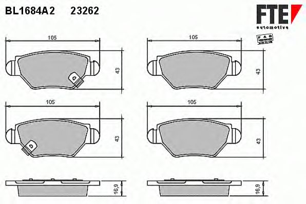 Тормозные колодки FTE BL1684A2