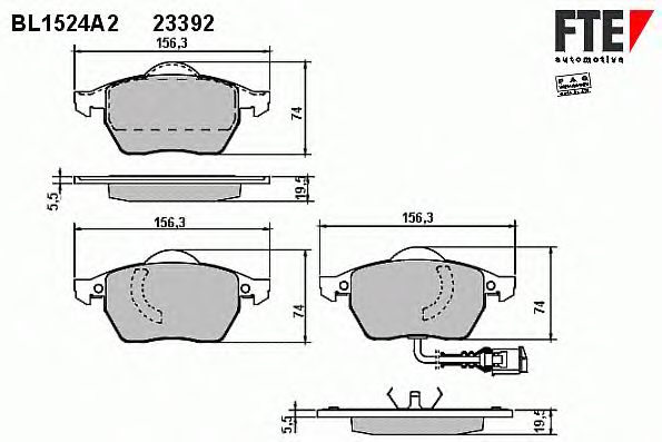 Тормозные колодки FTE BL1524A2