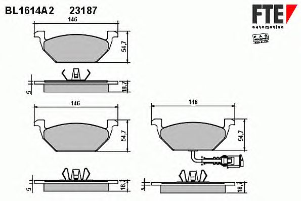 Тормозные колодки FTE BL1614A2