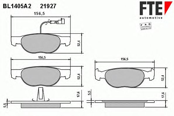 Тормозные колодки FTE BL1405A2