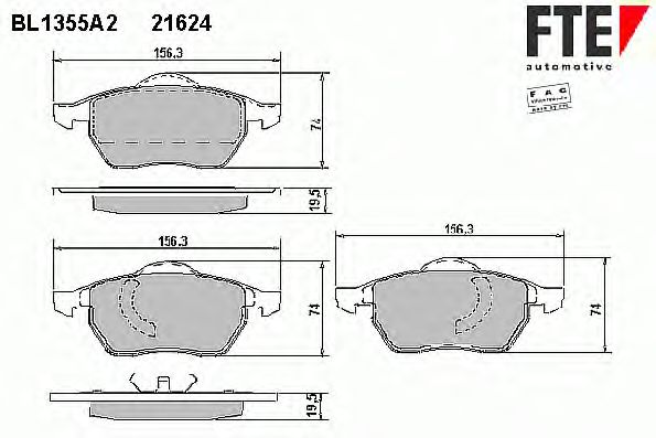 Тормозные колодки FTE BL1355A2
