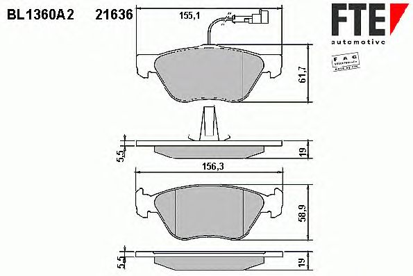 Тормозные колодки FTE BL1360A2