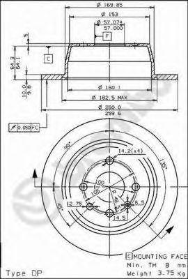 Тормозной диск BREMBO 08.5559.10