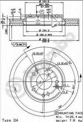 Тормозной диск BREMBO 09.5373.20