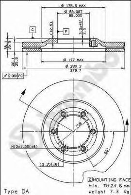 Гальмівний диск BREMBO 09.6866.10