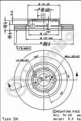 Тормозной диск BREMBO 09.7395.11