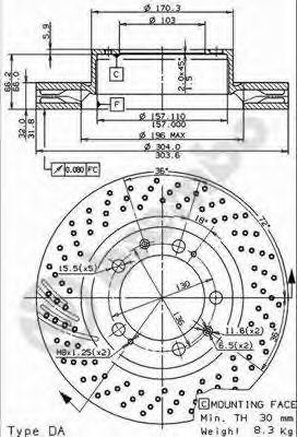 Гальмівний диск BREMBO 09.8420.10