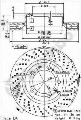 Гальмівний диск BREMBO 09.8421.10