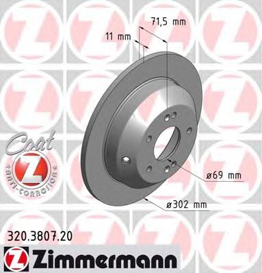 Гальмівний диск ZIMMERMANN 320.3807.20
