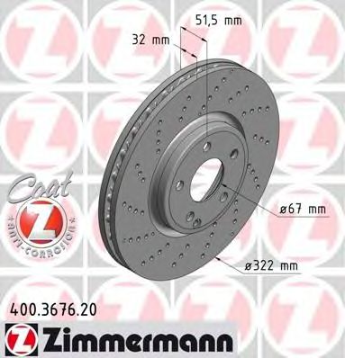 Тормозной диск ZIMMERMANN 400.3676.20