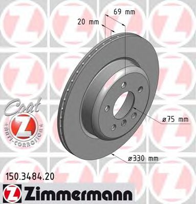 Гальмівний диск ZIMMERMANN 150.3484.20