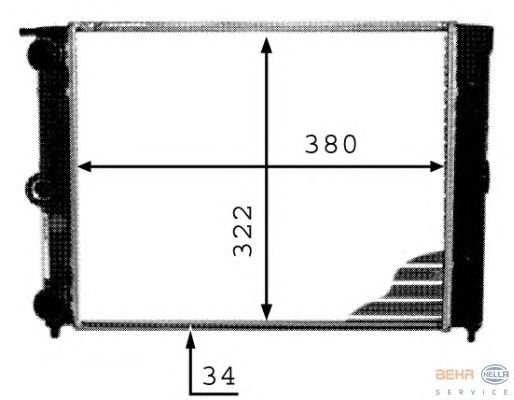 Радиатор, охлаждение двигателя HELLA 8MK 376 713-341