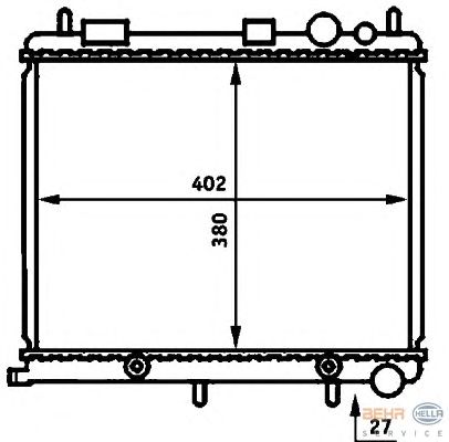 Радиатор, охлаждение двигателя HELLA 8MK 376 718-614 BEHR HELLA SERVICE Version ALTERNATIVE