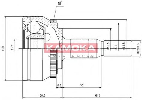 Комплект ШРУСов KAMOKA 6554