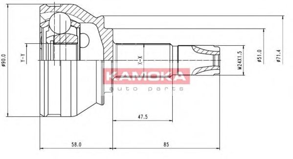 Комплект ШРУСов KAMOKA 7036