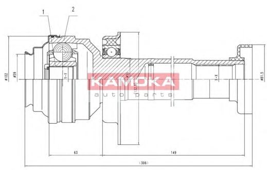 Комплект ШРУСов KAMOKA 8711