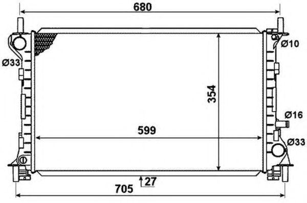 Радиатор, охлаждение двигателя NRF 58375