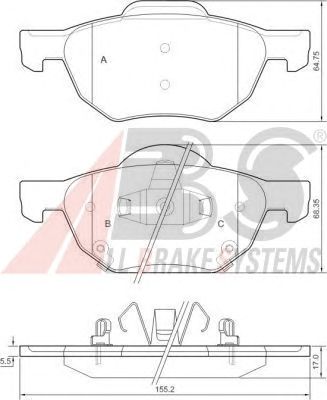 Тормозные колодки A.B.S. 37359
