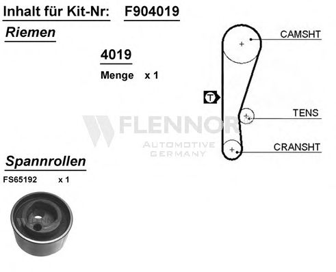 Комплект ременя ГРМ FLENNOR F904019