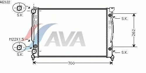 Радиатор, охлаждение двигателя AVA QUALITY COOLING AI2122