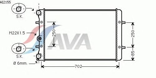 Радиатор, охлаждение двигателя AVA QUALITY COOLING AI2155