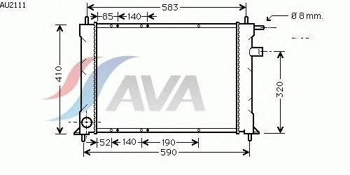 Радиатор, охлаждение двигателя AVA QUALITY COOLING AU2111