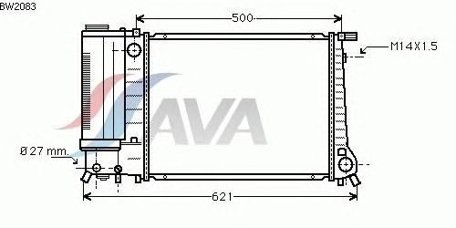 Радиатор, охлаждение двигателя AVA QUALITY COOLING BW2083