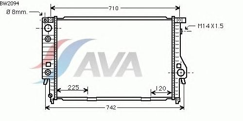 Радиатор, охлаждение двигателя AVA QUALITY COOLING BW2094