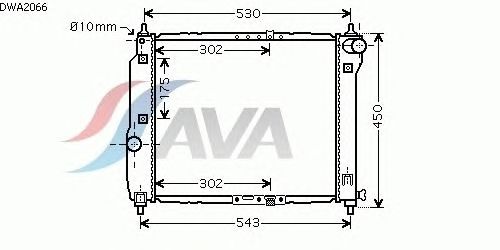 Радиатор, охлаждение двигателя AVA QUALITY COOLING DWA2066