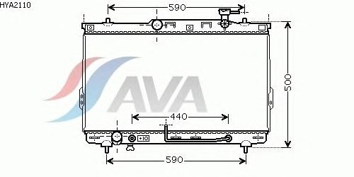 Радиатор, охлаждение двигателя AVA QUALITY COOLING HYA2110
