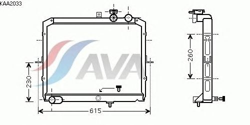 Радиатор, охлаждение двигателя AVA QUALITY COOLING KAA2033