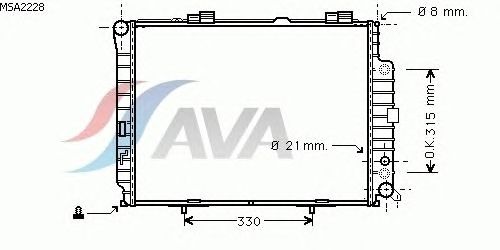 Радиатор, охлаждение двигателя AVA QUALITY COOLING MSA2228