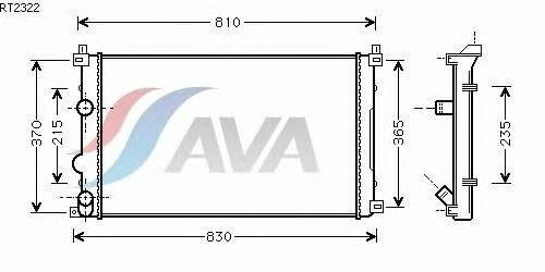 Радиатор, охлаждение двигателя AVA QUALITY COOLING RT2322