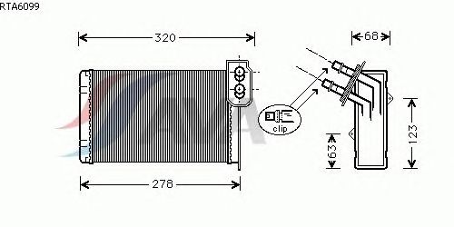 Радиатор отопителя AVA QUALITY COOLING RTA6099