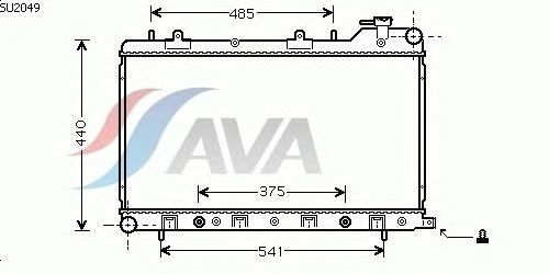 Радиатор, охлаждение двигателя AVA QUALITY COOLING SU2049