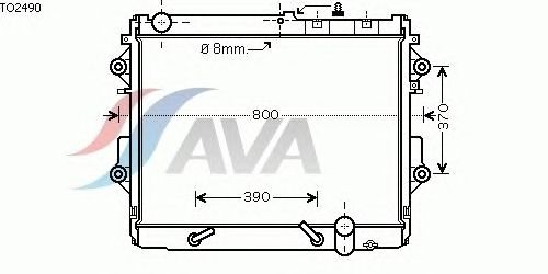 Радіатор, охолодження двигуна AVA QUALITY COOLING TO2490