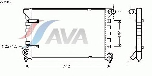 Радіатор, охолодження двигуна AVA QUALITY COOLING VW2042