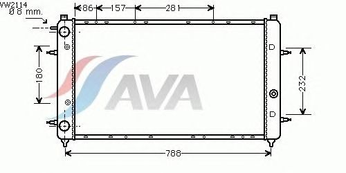 Радіатор, охолодження двигуна AVA QUALITY COOLING VW2114