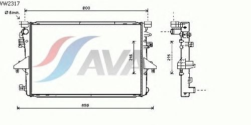 Радиатор, охлаждение двигателя AVA QUALITY COOLING VW2317