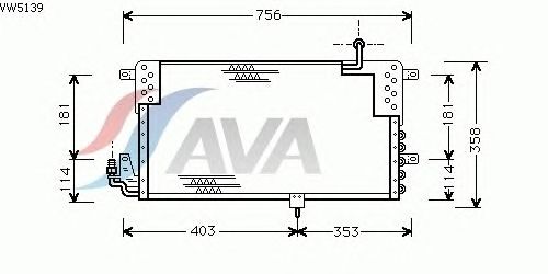 Радіатор кондиціонера AVA QUALITY COOLING VW5139